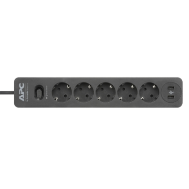 PME5U2B-GR - APC Essential SurgeArrest 5 Outlet 2 USB Ports Black 230V Germany - APC - APC Essential SurgeArrest 5 Outlet 2 USB Ports Black 230V Germany - APC - 1