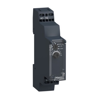 RE17LCBMS - Modular timing relay, Harmony, 0.7A, 1s..100h, off delay, solid state output, spring terminals, 24...240V AC - Schneider Electric - Modular timing relay, Harmony, 0.7A, 1s..100h, off delay, solid state output, spring terminals, 24...240V AC - Schneider Electric - 0