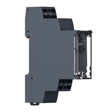 RE17LCBMS - Modular timing relay, Harmony, 0.7A, 1s..100h, off delay, solid state output, spring terminals, 24...240V AC - Schneider Electric - Modular timing relay, Harmony, 0.7A, 1s..100h, off delay, solid state output, spring terminals, 24...240V AC - Schneider Electric - 1