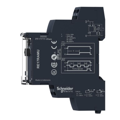 RE17RAMUS - Harmony, Modular timing relay, 8 A, 1 CO, 1 s..100 h, on delay, spring terminals, 24 V DC / 24...240 V AC/DC - Schneider Electric - Harmony, Modular timing relay, 8 A, 1 CO, 1 s..100 h, on delay, spring terminals, 24 V DC / 24...240 V AC/DC - Schneider Electric - 4