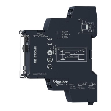 RE17RCMUS - Modular timing relay, Harmony, 8A, 1CO, 1s..100h, off delay, spring terminals, 24V DC 24...240V AC DC - Schneider Electric - Modular timing relay, Harmony, 8A, 1CO, 1s..100h, off delay, spring terminals, 24V DC 24...240V AC DC - Schneider Electric - 3