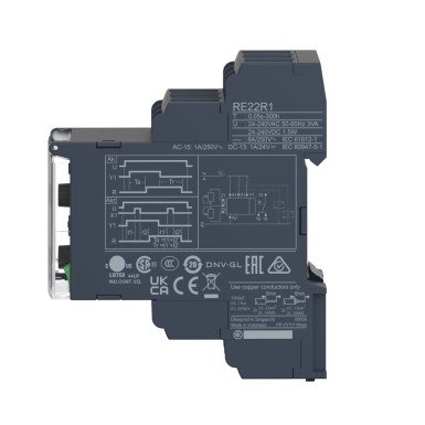 RE22R1AKMR - Harmony, Modular timing relay, 8 A, 1 CO, 0.05 s?¦300 h, dual function, 24...240 V AC/DC - Schneider Electric - Harmony, Modular timing relay, 8 A, 1 CO, 0.05 s?¦300 h, dual function, 24...240 V AC/DC - Schneider Electric - 3