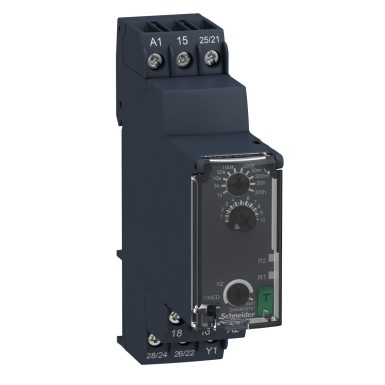 RE22R2ACMR - Harmony, Modular timing relay, 8 A, 2 CO, 0.05 s?¦300 h, on delay and off delay, 24...240 V AC/DC - Schneider Electric - Harmony, Modular timing relay, 8 A, 2 CO, 0.05 s?¦300 h, on delay and off delay, 24...240 V AC/DC - Schneider Electric - 0