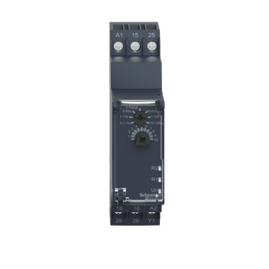 RE22R2AMU - Modular timing relay, Harmony, 8A, 2CO, 0.1s…100h, power on delay, 24V DC 24...240V AC DC - Schneider Electric - Modular timing relay, Harmony, 8A, 2CO, 0.1s…100h, power on delay, 24V DC 24...240V AC DC - Schneider Electric - 3