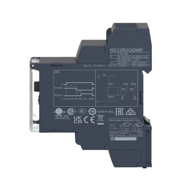 RE22R2QEMR - Harmony, Modular timing relay, 8 A, 2 CO, 0.3 s?¦30 s, star delta, 24...240 V AC/DC - Schneider Electric - Harmony, Modular timing relay, 8 A, 2 CO, 0.3 s?¦30 s, star delta, 24...240 V AC/DC - Schneider Electric - 5