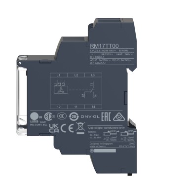 RM17TT00 - Harmony, Modular multifunction 3-phase supply control relay, 5 A, 1 CO, 208...480 V AC - Schneider Electric - Harmony, Modular multifunction 3-phase supply control relay, 5 A, 1 CO, 208...480 V AC - Schneider Electric - 5