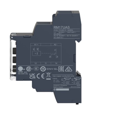 RM17UAS15 - Harmony, Modular 1-phase voltage control relay, 5 A, 1 CO, 65…260 V AC/DC - Schneider Electric - Harmony, Modular 1-phase voltage control relay, 5 A, 1 CO, 65…260 V AC/DC - Schneider Electric - 5