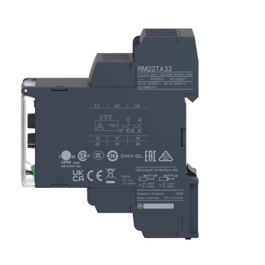 RM22TA33 - Harmony, Modular 3phase supply control relay, 5 A, 2 CO, 380...480 V AC - Schneider Electric - Harmony, Modular 3phase supply control relay, 5 A, 2 CO, 380...480 V AC - Schneider Electric - 2