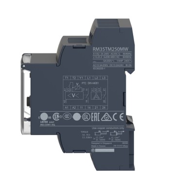 RM35TM250MW - Harmony, Modular motor voltage and temperature control relay, 5 A , 2 NO, 24..240 V AC/DC - Schneider Electric - Harmony, Modular motor voltage and temperature control relay, 5 A , 2 NO, 24..240 V AC/DC - Schneider Electric - 4