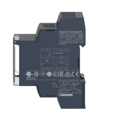 RM35TM50MW - Harmony, Modular motor voltage and temperature control relay, 5 A , 2 NO, 24..240 V AC/DC - Schneider Electric - Harmony, Modular motor voltage and temperature control relay, 5 A , 2 NO, 24..240 V AC/DC - Schneider Electric - 6