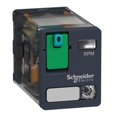 RPM22BD - Harmony, Power plugin relay, 15 A, 2 CO, with LED, with lockable test button, 24 V DC - Schneider Electric - Harmony, Power plugin relay, 15 A, 2 CO, with LED, with lockable test button, 24 V DC - Schneider Electric - 0