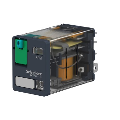 RPM22FD - Harmony, Power plugin relay, 15 A, 2 CO, with LED, with lockable test button, 110 V DC - Schneider Electric - Harmony, Power plugin relay, 15 A, 2 CO, with LED, with lockable test button, 110 V DC - Schneider Electric - 1