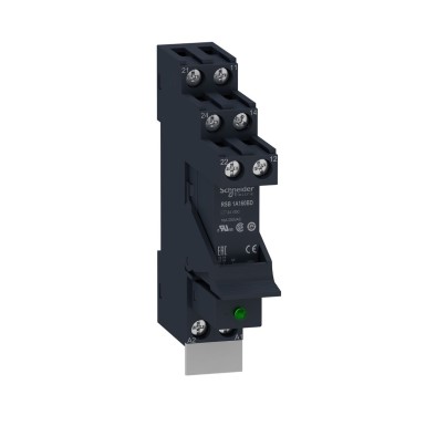 RSB1A160BDPV - Harmony, Interface plugin relay preassembled, 16 A, 1 CO, with LED, with protection circuit, 24 V DC - Schneider Electric - Harmony, Interface plugin relay preassembled, 16 A, 1 CO, with LED, with protection circuit, 24 V DC - Schneider Electric - 0