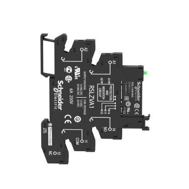 RSL1PVBU - Slim interface relay pre assembled, Harmony, 6A, 1CO, with LED, screw connectors, 24V AC DC - Schneider Electric - Slim interface relay pre assembled, Harmony, 6A, 1CO, with LED, screw connectors, 24V AC DC - Schneider Electric - 6