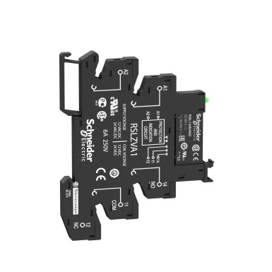 RSL1PVEU - Harmony, Slim interface relay preassembled, 6 A, 1 CO, with LED, with protection circuit, screw conn - Schneider Electric - Harmony, Slim interface relay preassembled, 6 A, 1 CO, with LED, with protection circuit, screw conn - Schneider Electric - 3