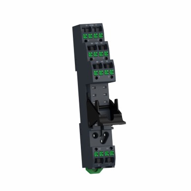 RSZE08P - Harmony, Pushin socket with clamp, for RSB1A/RSB2A relays, 10 A, pushin terminals, separate contact - Schneider Electric - Harmony, Pushin socket with clamp, for RSB1A/RSB2A relays, 10 A, pushin terminals, separate contact - Schneider Electric - 4