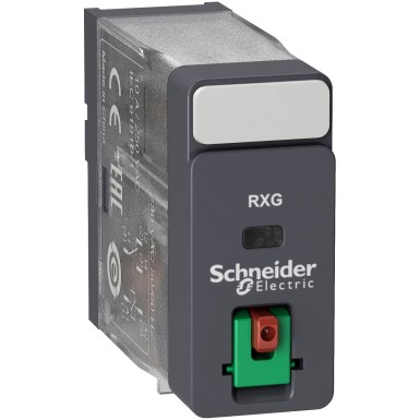 RXG11B7 - Harmony, Interface plugin relay, 10 A, 1 CO, with lockable test button, 24 V AC - Schneider Electric - Harmony, Interface plugin relay, 10 A, 1 CO, with lockable test button, 24 V AC - Schneider Electric - 0