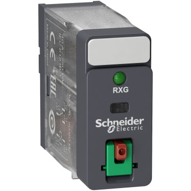 RXG12B7 - Harmony, Interface plugin relay, 10 A, 1 CO, with LED, with lockable test button, 24 V AC - Schneider Electric - Harmony, Interface plugin relay, 10 A, 1 CO, with LED, with lockable test button, 24 V AC - Schneider Electric - 0