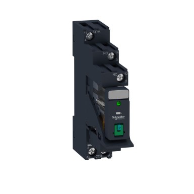 RXG12BDPV - Harmony, Interface plugin relay preassembled, 10 A, 1 CO, with LED, with lockable test button, with - Schneider Electric - Harmony, Interface plugin relay preassembled, 10 A, 1 CO, with LED, with lockable test button, with - Schneider Electric - 0