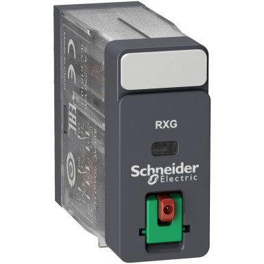 RXG21E7 - Harmony, Interface plugin relay, 5 A, 2 CO, with lockable test button, 48 V AC - Schneider Electric - Harmony, Interface plugin relay, 5 A, 2 CO, with lockable test button, 48 V AC - Schneider Electric - 0