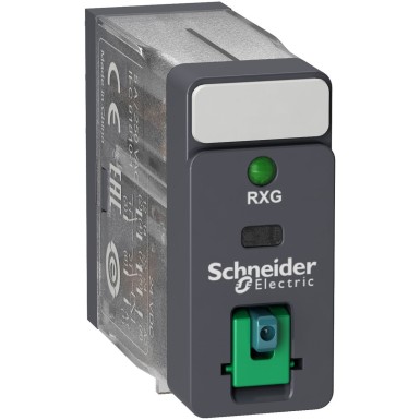 RXG22ED - Harmony, Interface plugin relay, 5 A, 2 CO, with LED, with lockable test button, 48 V DC - Schneider Electric - Harmony, Interface plugin relay, 5 A, 2 CO, with LED, with lockable test button, 48 V DC - Schneider Electric - 0