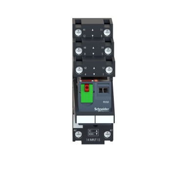 RXM2AB2B7PVS - Harmony, Miniature plug-in relay pre-assembled, 12 A, 2 CO, with LED, with lockable test button, separate terminals socket, 24 V AC - Schneider Electric - Harmony, Miniature plug-in relay pre-assembled, 12 A, 2 CO, with LED, with lockable test button, separate terminals socket, 24 V AC - Schneider Electric - 11