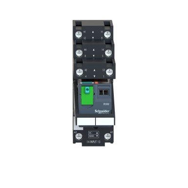 RXM2AB2BDPVS - Harmony, Miniature plug-in relay pre-assembled, 12 A, 2 CO, with LED, with lockable test button, separate terminals socket, 24 V DC - Schneider Electric - Harmony, Miniature plug-in relay pre-assembled, 12 A, 2 CO, with LED, with lockable test button, separate terminals socket, 24 V DC - Schneider Electric - 2