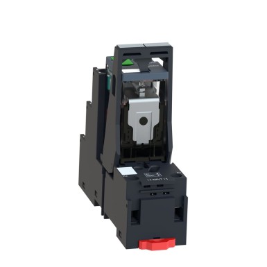 RXM4AB2BDPVS - Harmony, Miniature plug-in relay pre-assembled, 6 A, 4 CO, with LED, with lockable test button, separate terminals socket, 24 V DC - Schneider Electric - Harmony, Miniature plug-in relay pre-assembled, 6 A, 4 CO, with LED, with lockable test button, separate terminals socket, 24 V DC - Schneider Electric - 6