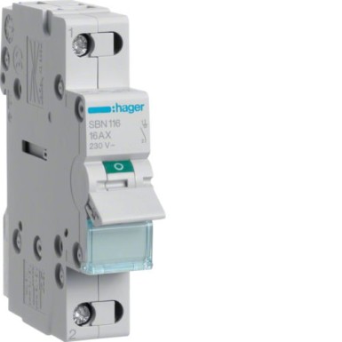 SBN116 - 1P 16A Switch - Hager - 1P 16A Switch - Hager - 0