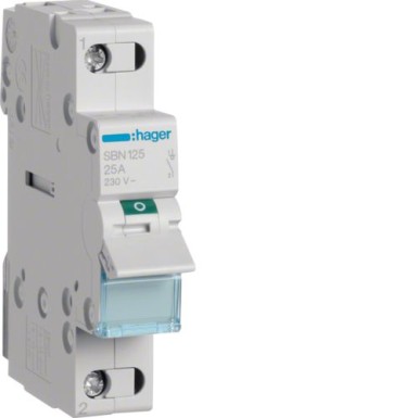 SBN125 - 1P 25A Switch - Hager - 1P 25A Switch - Hager - 0