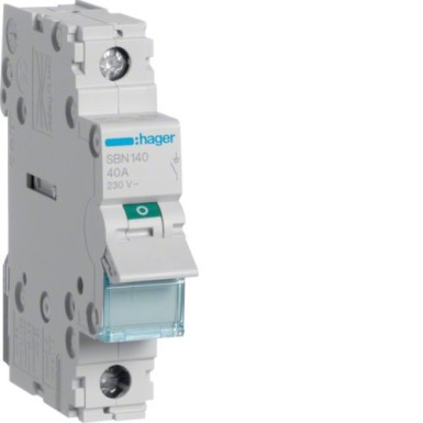 SBN140 - 1P 40A Switch - Hager - 1P 40A Switch - Hager - 0