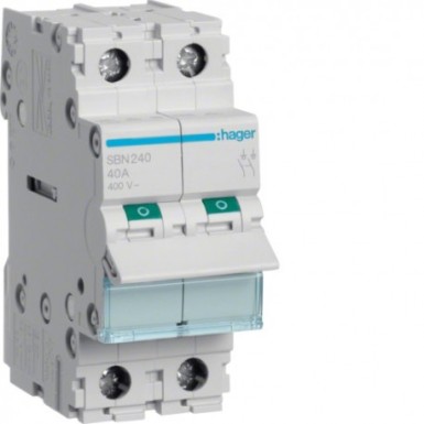 SBN240 - Modular switch 2 poles 40A - Ref: SBN240 - Hager - Modular switch 2 poles 40A - Ref: SBN240 - Hager - 0