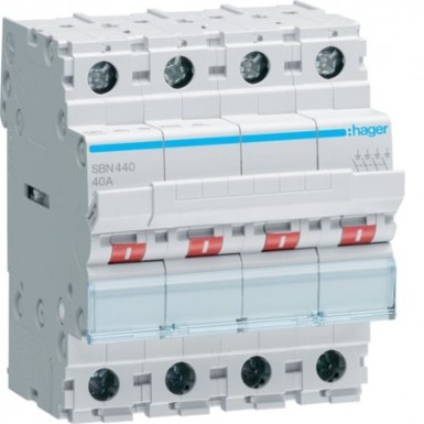 SBN440 - 4-pole 40A modular switch - Ref: SBN440 - Hager - 4-pole 40A modular switch - Ref: SBN440 - Hager - 0