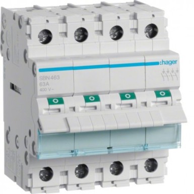 SBN463 - Modular switch 4 poles 63A - Ref: SBN463 - Hager - Modular switch 4 poles 63A - Ref: SBN463 - Hager - 0