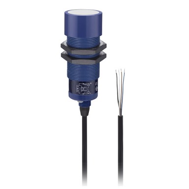 SM902A435001 - Telemecanique - Hyde Park, Ultrasonic sensor, dual level, alarm, 30 mm barrel, 12 24 V DC