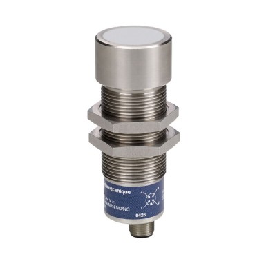 SM952A126000S - Telemecanique - Hyde Park, Ultrasonic sensor, dual level, dual setpoint, 30 mm barrel, 12 24 V DC
