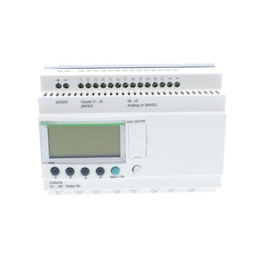 SR2A201BD - Compact smart relay, Zelio Logic, 20 I/O, 24 V DC, no clock, display - Schneider Electric - Compact smart relay, Zelio Logic, 20 I/O, 24 V DC, no clock, display - Schneider Electric - 1