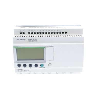 SR2A201FU - Compact smart relay, Zelio Logic, 20 I/O, 100...240 V AC, no clock, display - Schneider Electric - Compact smart relay, Zelio Logic, 20 I/O, 100...240 V AC, no clock, display - Schneider Electric - 3