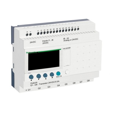 SR2B202BD - Compact smart relay, Zelio Logic, 20 I/O, 24 V DC, clock, display - Schneider Electric - Compact smart relay, Zelio Logic, 20 I/O, 24 V DC, clock, display - Schneider Electric - 0