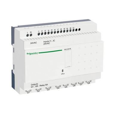 SR2E201B - Compact smart relay, Zelio Logic, 20 I/O, 24 V AC, clock, no display - Schneider Electric - Compact smart relay, Zelio Logic, 20 I/O, 24 V AC, clock, no display - Schneider Electric - 0