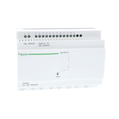 SR2E201FU - Compact smart relay, Zelio Logic, 20 I/O, 100...240 V AC, clock, no display - Schneider Electric - Compact smart relay, Zelio Logic, 20 I/O, 100...240 V AC, clock, no display - Schneider Electric - 1