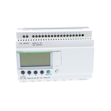 SR3B261FU - Modular smart relay, Zelio Logic, 26 I/O, 100...240 V AC, clock, display - Schneider Electric - Modular smart relay, Zelio Logic, 26 I/O, 100...240 V AC, clock, display - Schneider Electric - 3