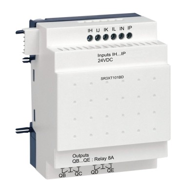 SR3XT101BD - Discrete I/O extension module, Zelio Logic, 10 I/O, 24 V DC - Schneider Electric - Discrete I/O extension module, Zelio Logic, 10 I/O, 24 V DC - Schneider Electric - 0