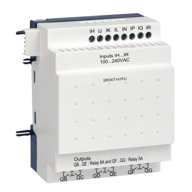 SR3XT141FU - Discrete I/O extension module, Zelio Logic, 14 I/O, 100...240 V AC - Schneider Electric - Discrete I/O extension module, Zelio Logic, 14 I/O, 100...240 V AC - Schneider Electric - 0