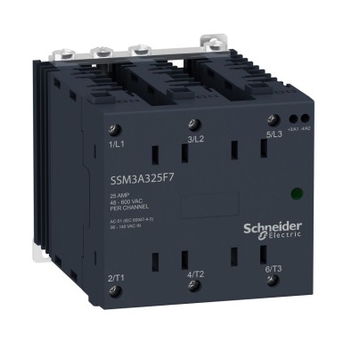 SSM3A325BD - Solid state modular relay, Harmony, 25A, DIN rail mount, zero voltage switching, input 4…32V DC, output 48…600V AC - Schneider Electric - Solid state modular relay, Harmony, 25A, DIN rail mount, zero voltage switching, input 4…32V DC, output 48…600V AC - Schneider Electric - 0