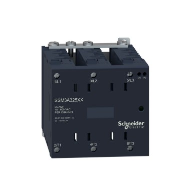 SSM3A325BD - Solid state modular relay, Harmony, 25A, DIN rail mount, zero voltage switching, input 4…32V DC, output 48…600V AC - Schneider Electric - Solid state modular relay, Harmony, 25A, DIN rail mount, zero voltage switching, input 4…32V DC, output 48…600V AC - Schneider Electric - 1