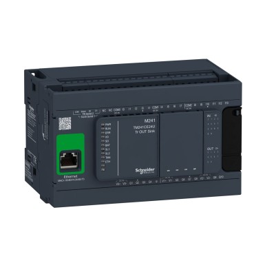 TM241CE24U - Logic controller, Modicon M241, 24 IO transistor NPN Ethernet - Schneider Electric - Logic controller, Modicon M241, 24 IO transistor NPN Ethernet - Schneider Electric - 0