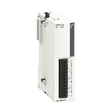 TM2AMM3HT - Input/output analog module, Modicon M238 logic controller, 2 inputs voltage/current high level, 1 ou - Schneider Electric - Input/output analog module, Modicon M238 logic controller, 2 inputs voltage/current high level, 1 ou - Schneider Electric - 0