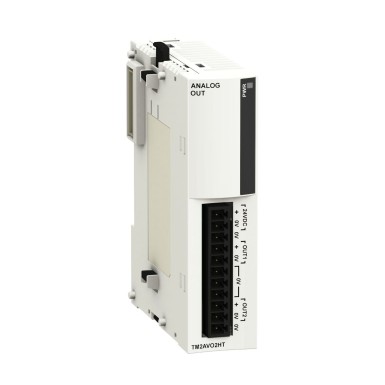 TM2AVO2HT - Analog output module, Modicon M238 logic controller, 2 voltage outputs, 1 removable screw terminal b - Schneider Electric - Analog output module, Modicon M238 logic controller, 2 voltage outputs, 1 removable screw terminal b - Schneider Electric - 0