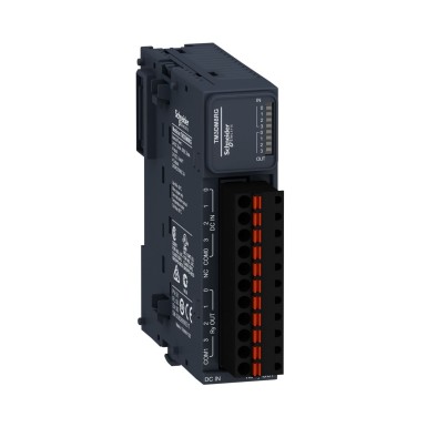 TM3DM8RG - Discrete I/O module, Modicon TM3, 8 IO (4 inputs, 4 relay outputs, spring) 24 VDC - Schneider Electric - Discrete I/O module, Modicon TM3, 8 IO (4 inputs, 4 relay outputs, spring) 24 VDC - Schneider Electric - 0